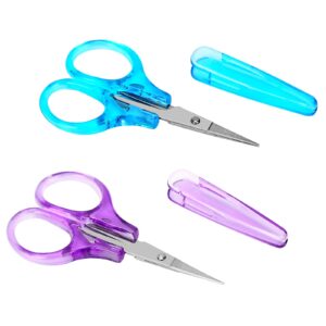 2pcs small scissors all purpose craft scissors stainless steel mini detail craft scissors precision straight fine tips design for paper cutting,scrapbooking