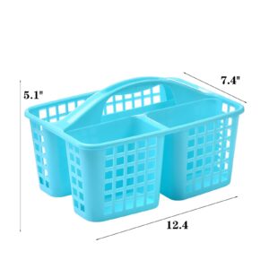 Boxonly Portable Shower Caddy Basket,Convenient Cleaning Supplies Organizer with Compartments and Handle,Ideal for Bathroom, Bedroom, Kitchen, College Dorm,Garden,etc.12.4" x 7.4" x 5.1"Blue