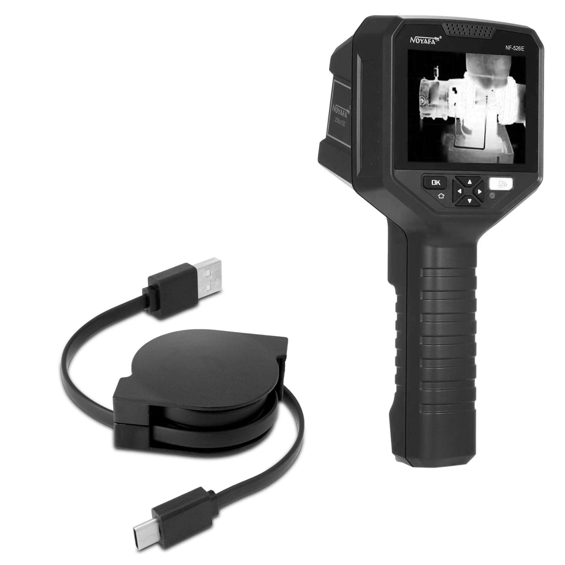 BoxWave Cable Compatible with Noyafa NF-526E Handheld Thermal Imager - miniSync - USB-A to USB Type-C, Retractable Cable - USB-A to USB Type-C