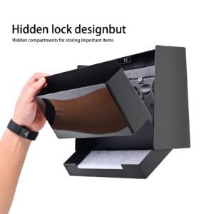 MODorlia Wall Key Holder and Mail Organizer, with Independent Hidden Space (with Hidden Lock), Including Wallet Holder, Message Board, Letter Storage Space, Equipped with 11 Hooks.