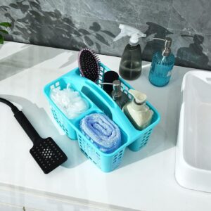 Boxonly Portable Shower Caddy Basket,Convenient Cleaning Supplies Organizer with Compartments and Handle,Ideal for Bathroom, Bedroom, Kitchen, College Dorm,Garden,etc.12.4" x 7.4" x 5.1"Blue