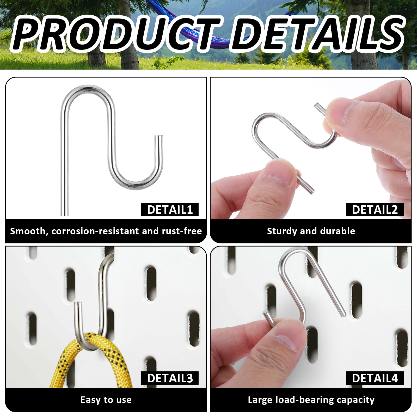 30 Pcs Long Shed Hooks for Hanging Heavy Duty Individual Utility Hooks Universal Wall Mounted J Utility Hangers for Tools Shovels Rakes Bikes Organization