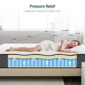 ONBRILL Twin Mattress,10 Inch Hybrid Mattress in a Box with Memory Foam,Motion Isolation Individually Wrapped Pocket Coils Mattress,Medium Firm Twin Bed Mattresses CertiPUR-US Certified