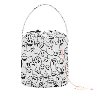 aslsiy yarn bag black and white funny ghosts small crochet bag knitting project bag for yarns crochet accessories gifts for crocheter knitter