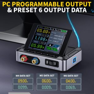 FNIRSI DPS-150 DC Power Supply Variable, 30V 5A Adjustable DC CNC Power Supply with 4-Digit IPS Display, <20mV Power Ripple, PD/QC/DC Input, PC Programmable Switching Power Supply (NO Power Adapter)