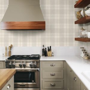 NextWall Lenox Hill Plaid Peel and Stick Wallpaper (Neutral)