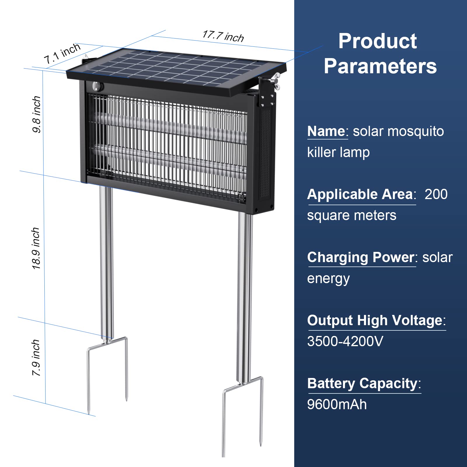 Bug Zapper Outdoor - Mosquito Repellent Outdoor Patio,Solar Bug Zapper for Outdoor Indoor,Waterproof Portable Fly Zapper,High Powered 4500V Mosquito Zappers Killer for Home,Patio,Camping