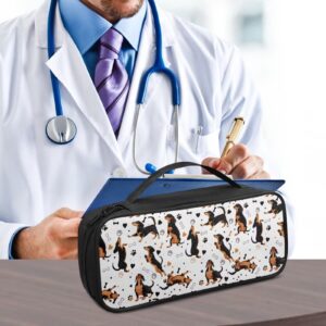 Gomyblomy Dachshund Stethoscope Case Fit for Most Stethoscopes, Portable Stethoscope Holder Organizer Storage Bag with Extra Mesh Pocket for Nurse Accessories for Nurses and Doctors