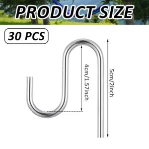 30 Pcs Long Shed Hooks for Hanging Heavy Duty Individual Utility Hooks Universal Wall Mounted J Utility Hangers for Tools Shovels Rakes Bikes Organization