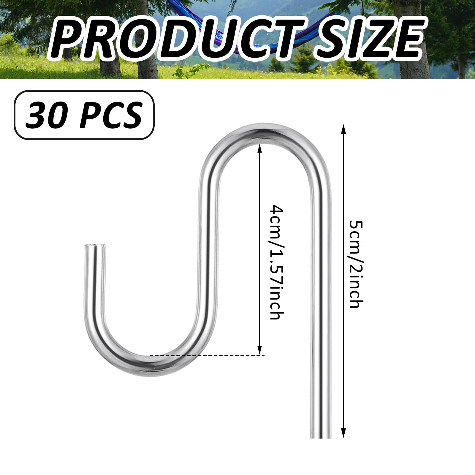 30 Pcs Long Shed Hooks for Hanging Heavy Duty Individual Utility Hooks Universal Wall Mounted J Utility Hangers for Tools Shovels Rakes Bikes Organization