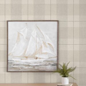 NextWall Lenox Hill Plaid Peel and Stick Wallpaper (Neutral)