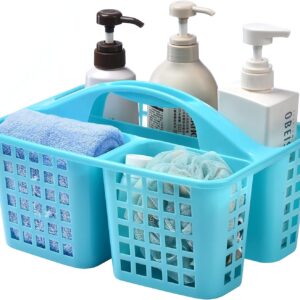 Boxonly Portable Shower Caddy Basket,Convenient Cleaning Supplies Organizer with Compartments and Handle,Ideal for Bathroom, Bedroom, Kitchen, College Dorm,Garden,etc.12.4" x 7.4" x 5.1"Blue