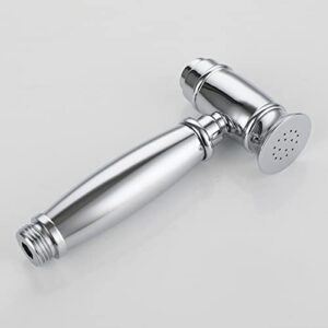 MINJING Wall Mounted Bidet Sprayer Kit for Toilet Chrome Button Hand Held Sprayer Toilet Faucet Attachment for Pet Bath/Personal Hygiene,Spring Hose