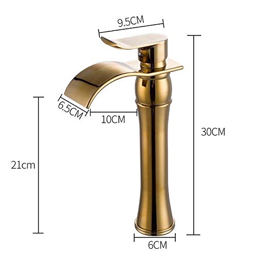 FHSRAEIP Bathroom Sink Faucet, Basin Faucets Bathroom Waterfall Faucet Single Handle Basin Mixer Tap Bath Faucet Brass Sink Hot and Cold Faucet,Bathroom Vanity Mixer