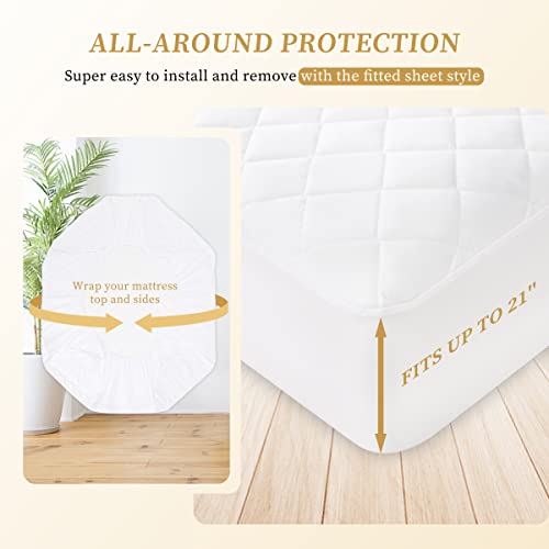 Bundle Safe and Sound Waterproof Quilted Mattress Pad + Waterproof Quilted Mattress Pad （White ＆ Grey）