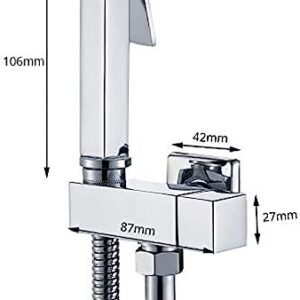 MINJING Bidet Sprayer Head Wall Mounted Bathroom Bidet Faucet Shower Faucet Toilet Bidet Muslim Brass Washer Tap-Black Bronze Bidet,Chrome Bidet Faucet