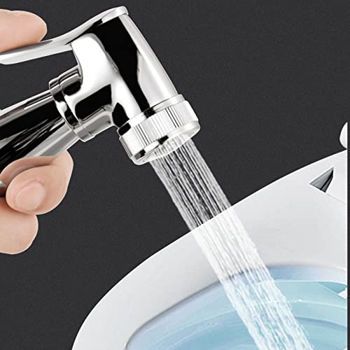 MINJING Bidet Sprayer Kit for Toilet Chrome Single Function Hand Held Sprayer Toilet Bidet Attachment Faucet Sprayer Kit for Toilet