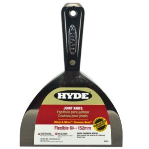 5-pack of 6” hyde 02870 black & silver high carbon steel flexible joint knife, w/hammer head end