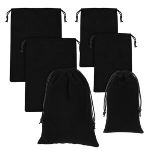 adult toy storage bags, 6 pcs black velvet drawstring pouch adjustable toy organizer bags foldable ditty bag for women men toy cosmetic underwear sunglasses travel camping (7×9.8 inch, 4×7.9 inch)