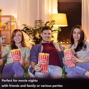 Luxylei Paper Popcorn Bags 100 Pack Popcorn Bags Bulk Popcorn Containers Movie Night Supplies Reusable Popcorn Bags for Party Events Gatherings