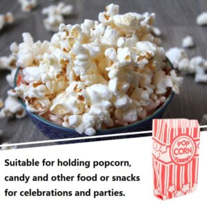 Luxylei Paper Popcorn Bags 100 Pack Popcorn Bags Bulk Popcorn Containers Movie Night Supplies Reusable Popcorn Bags for Party Events Gatherings