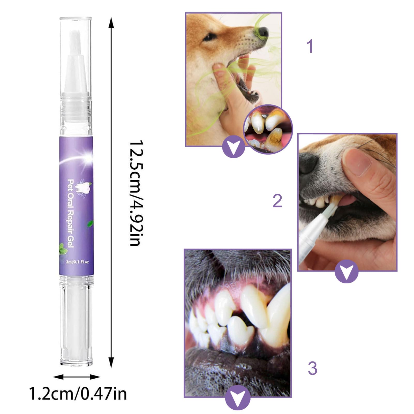 Pet Oral Repair Gel, Pet Oral Repair Gel for Dogs, Pet Oral Restoration White Gel, Pet Oral Restorative Gel, Pet Breath Freshener Gel, for Dogs & Cats (2PCS)