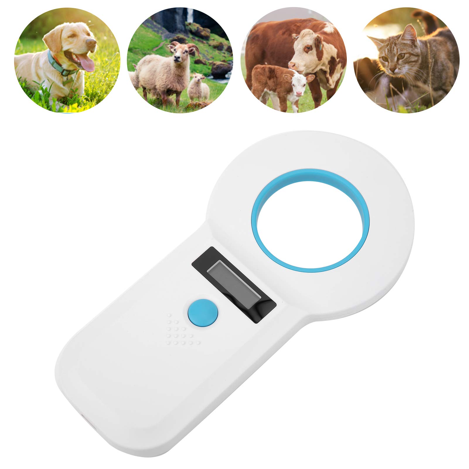 Pet Microchip Reader Scanner, EMID Animal Handheld Reader, Rechargeable Animal Tag Reader for Dog Pet Cat Pig Animal