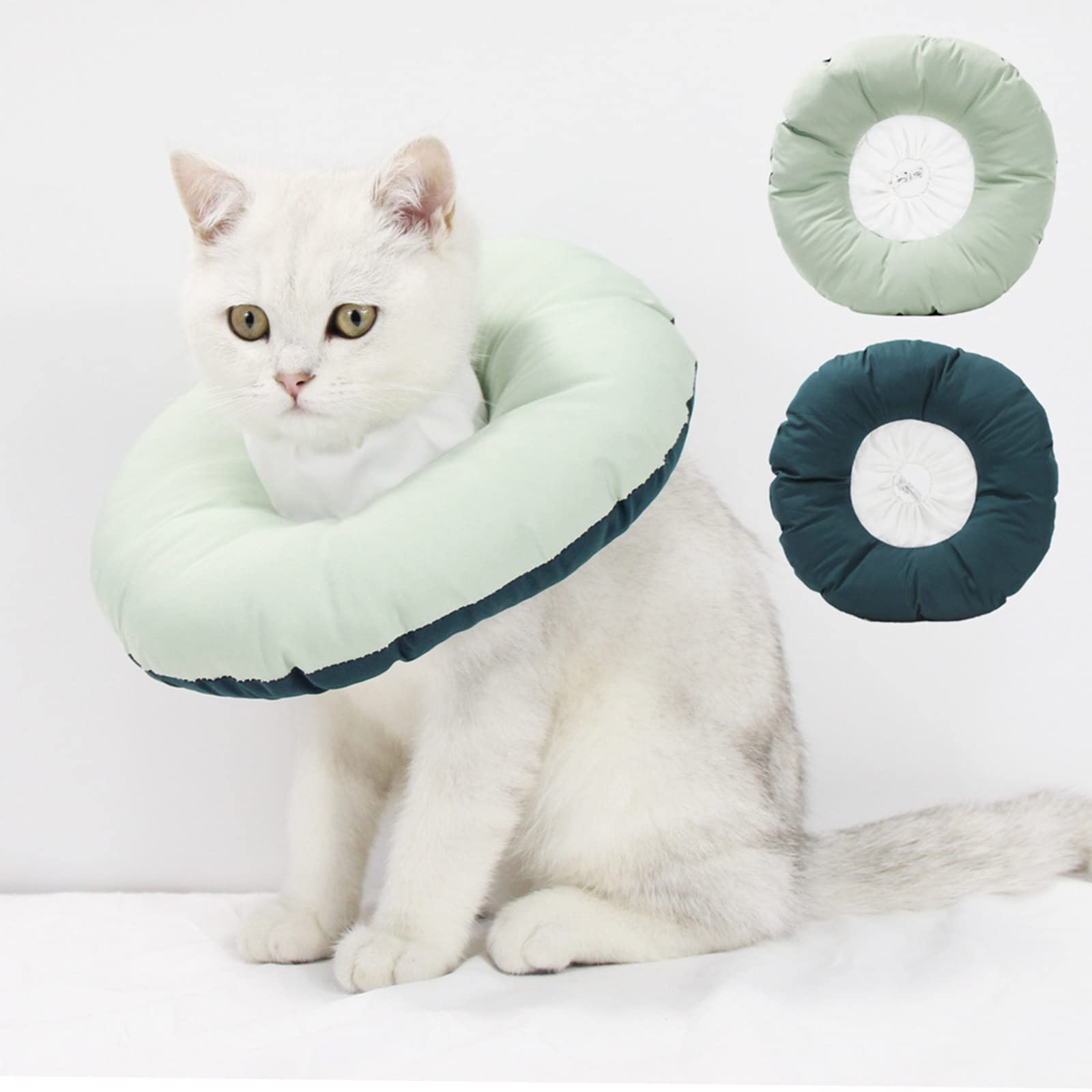 Mwsk Adjustable Inflatable Elizabethan Collar for Small Large Dog Cats Soft Cone for S for Head Wound