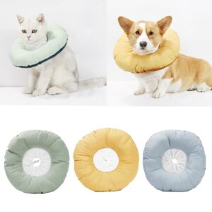 Mwsk Adjustable Inflatable Elizabethan Collar for Small Large Dog Cats Soft Cone for S for Head Wound