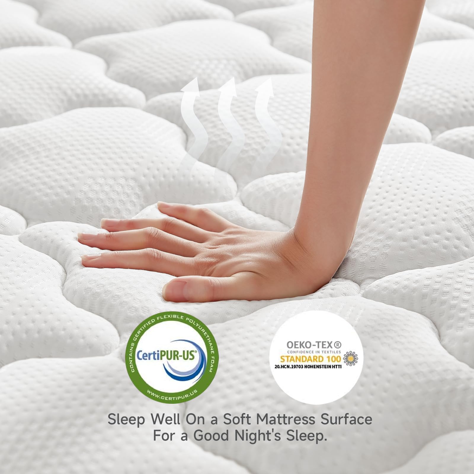 ONBRILL Queen Mattress, Motion Isolation,10 Inch Gel Memory Foam Hybrid Mattress in a Box,Individually Pocket Innerspring,Back Pain Relief,Breathable,Pressure Relief Non-Fiberglass Mattress