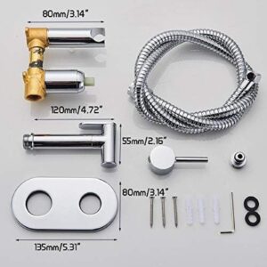 Handheld Bidet Toilet Sprayer Head Brass Chrome Portable Bidet Shower Set Wall Mounted Hot Cold Water Bidet Mixer Faucet