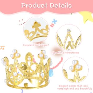 6pcs Mini Crown Cake Topper With Rhinestone Gold Crowns for Flower Bouquets 2 Size Crowns for Flower Bouquets for Women Lady Girl Birthday Bridal Wedding Silver Mini Crowns，Crown Cupcake Toppers