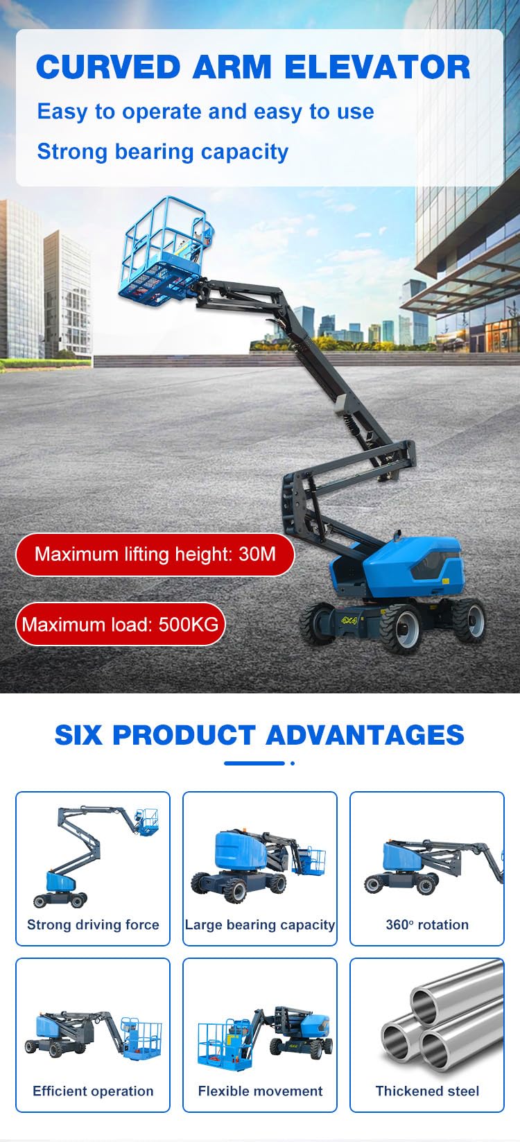 Work Platform Telescopic Boom Forklift 7m Lifting Height