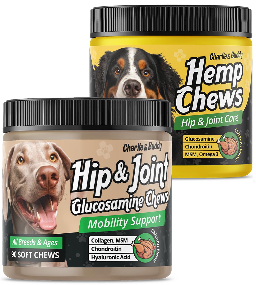 Hemp Hiр and Jоint Supplement for Dogs+Glucosamine for Dogs Chewable, Joint Supplement for Dogs for Mobility Support