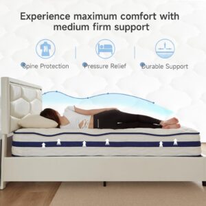 ONBRILL Twin Mattress,Motion Isolation,10 Inch Gel Memory Foam Hybrid Mattress in a Box,Individually Pocket Innerspring,Back Pain Relief,Breathable,Pressure Relief Non-Fiberglass Mattress