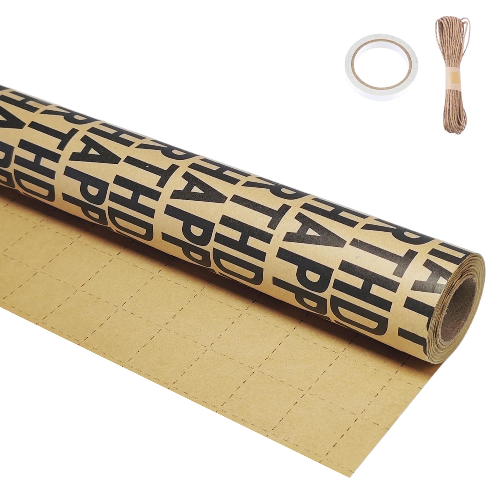 Win Change Birthday Wrapping Paper Rolls, Gift Happy Birthday Wrapping Paper Kraft Gift Birthday Design for Boys Men Women Girls Birthday 17 Inch X 33 Ft(Black,46.8 Sq.Ft.Ttl)