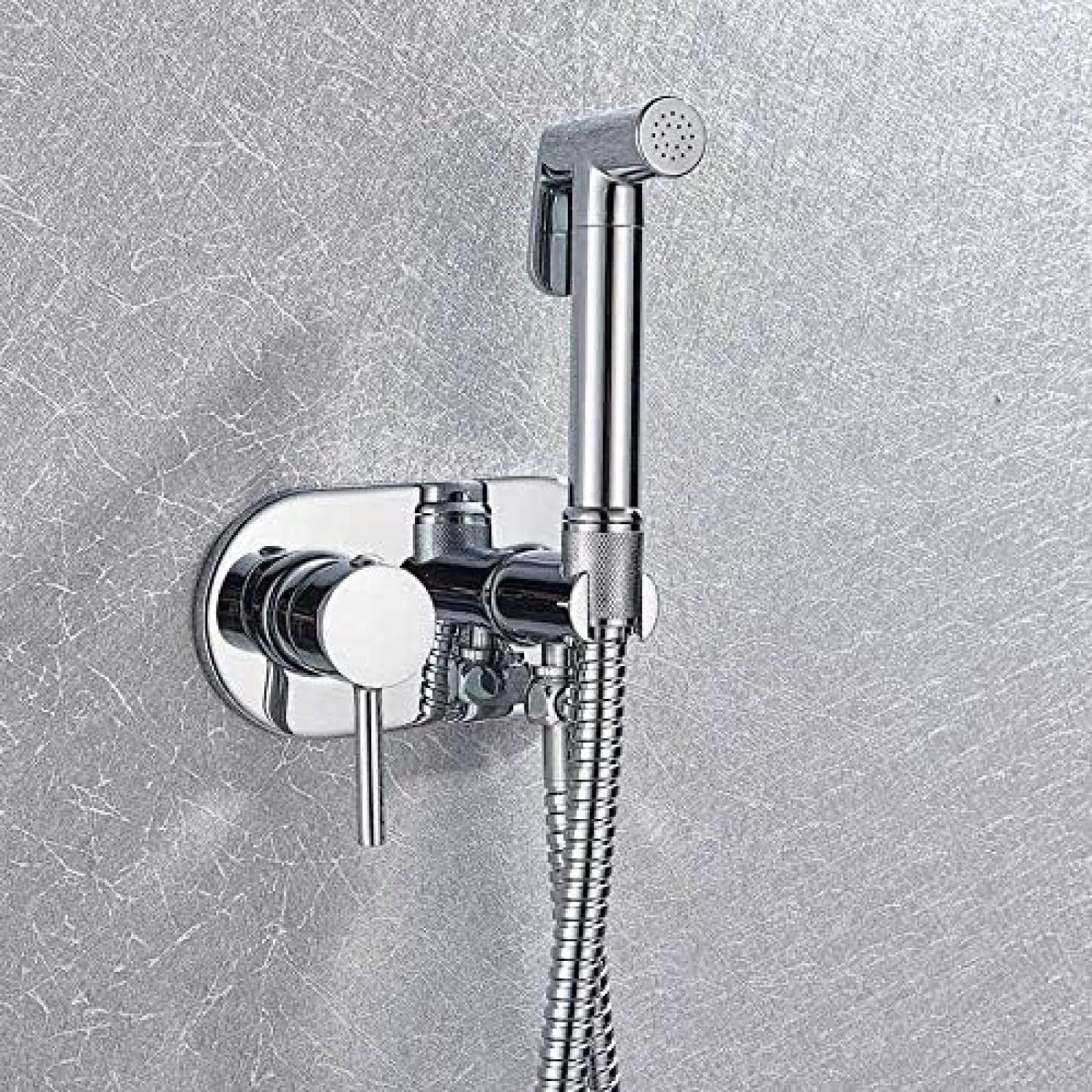 Handheld Bidet Toilet Sprayer Head Brass Chrome Portable Bidet Shower Set Wall Mounted Hot Cold Water Bidet Mixer Faucet