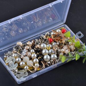 Charms for Socks Safety Pins 54pcs Brooches and Pins for Women Gold Junk Sock Charms Pins Jewelry Accessories Bulk Rhinestone Pearl Brooch Pins Button Pins for Women Clothes Hats Shoes Scarf Shawl