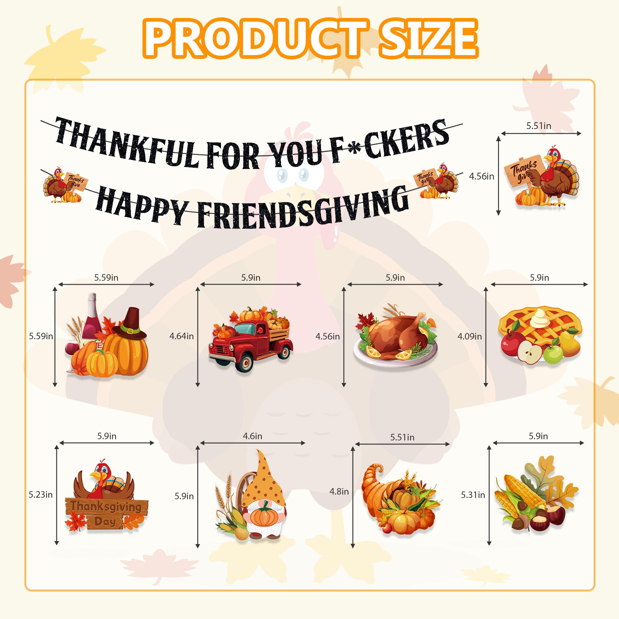 Friendsgiving Party Decorations Include Happy Friendsgiving Banner Thankful for You Banner Friendsgiving Hanging Swirl Friends Theme Friendsgiving Party Supplies