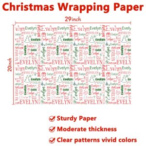 Awsundiy Personalized Gift Wrapping Paper for Kids Women Men Boys Girls, Custom Name Wrapping Paper for Birthday Party Christmas Xmas, Gift Wrap Roll 29"x 20"