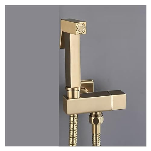 Brass Bidet Faucet Handheld Toilet Bidet Sprayer Sanitary Shower Toilet Faucet Single Cold Water Faucet Self Cleaning(Gold)