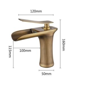 Hot and cold water metering single handle bathtub antique copper basin sink faucet(Nickel)