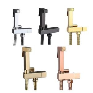 Brass Bidet Faucet Handheld Toilet Bidet Sprayer Sanitary Shower Toilet Faucet Single Cold Water Faucet Self Cleaning(Gold)