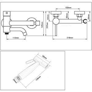 MINJING Bidet Sprayer Kit for Toilet Grey 360 with Swivel Outlet Bidet Attachment Faucet Sprayer Kit for Toilet Bifunctional Bathroom Toilet Bidet Mixer Spray Kit,Shower Hose