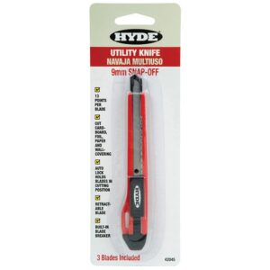 10-pack of 9mm hyde 42045 hyde auto-lock snap-off blade utility knife w/ 13-point blade