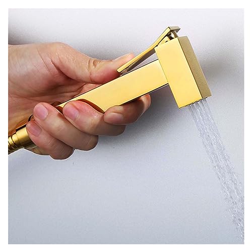 Brass Bidet Faucet Handheld Toilet Bidet Sprayer Sanitary Shower Toilet Faucet Single Cold Water Faucet Self Cleaning(Gold)