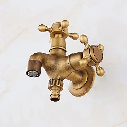 MINJING Retro Bidet Sprayer Kit for Toilet Single Handle Antique Bidet Tap Sprayer Wall Mounted Dual Function Toilet Bidet Douche Spray for Bathroom, A