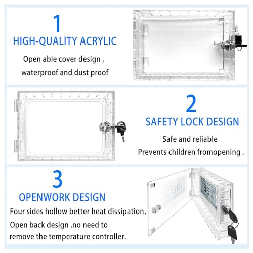 Meiliyizu Secure Thermostats Locks Box With Key Thermostats Locks Box Acrylic Guard For Temperature Regulator