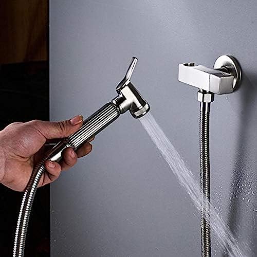 MINJING Kitchen Taps Brushed Nickel Bidet Sprayer Head Wall Mounted Bathroom Bidet Faucet Shower Faucet Toilet Bidet Muslim Brass Washer Tap