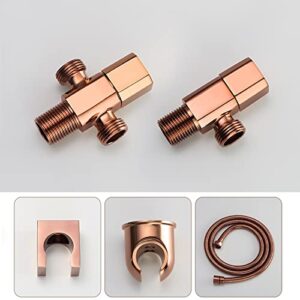 MINJING Bidet Sprayer Kit for Toilet Rose Gold Single Handle Bidet Tap Sprayer Wall Mounted Cold Water Faucet Single Hole Bathroom Bidet Shower